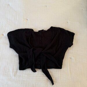 Urban Outfitters Out from Under Black Boucle Tie Crop Top